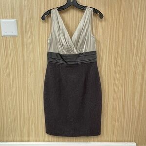 Kay Unger gray color block dress size 4